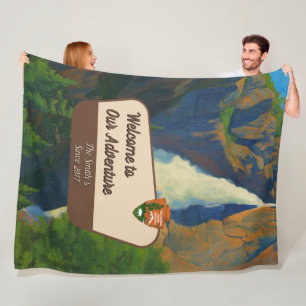 Customise Yosemite Falls Park Family Adventure Fleece Blanket
