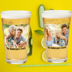 Customise Your 2 Photos Custom Name Text Print Glass