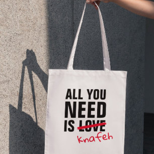 Customise Your All You Need Is Love Funny Arabic Tote Bag
