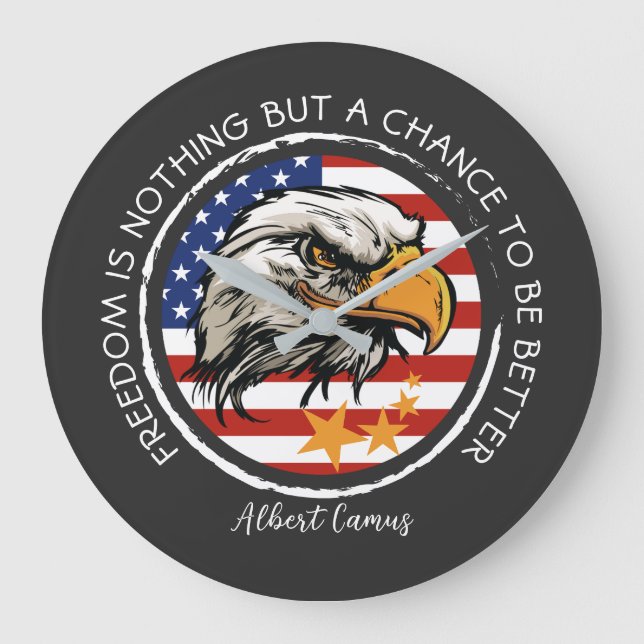 Customise your American Eagle design Large Clock (Front)