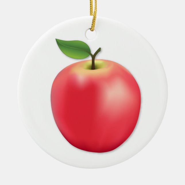 Customise Your Apple  Ceramic Tree Decoration (Front)