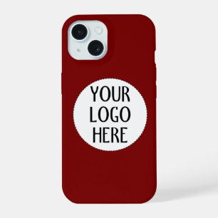 Customise Your Black White company logo Dark red iPhone 15 Case