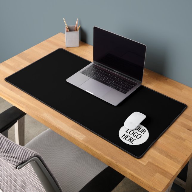 Customise Your Black White company logo Desk Mat (Office 2)