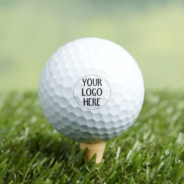 Customise Your Black White company logo Golf Balls (Insitu Tee)
