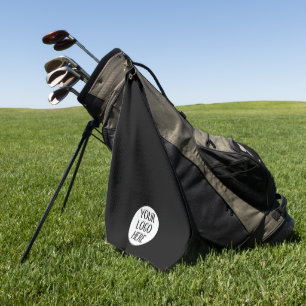 Customise Your Black White company logo Golf Towel