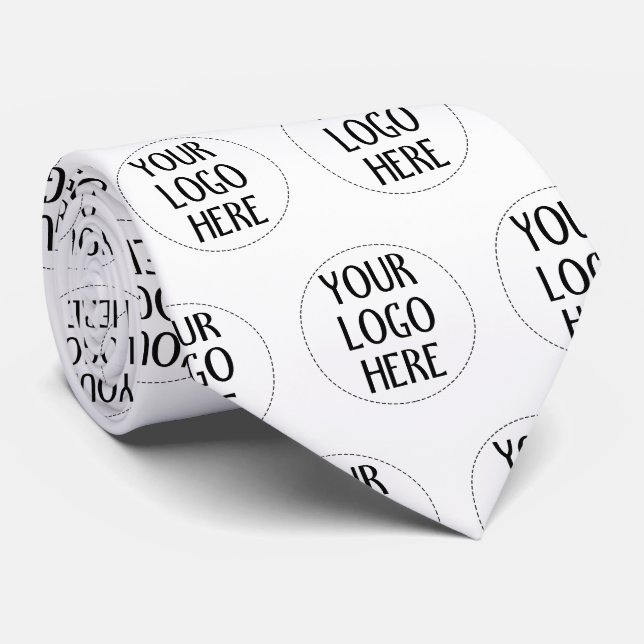 Customise Your Black White company logo pattern Tie (Rolled)