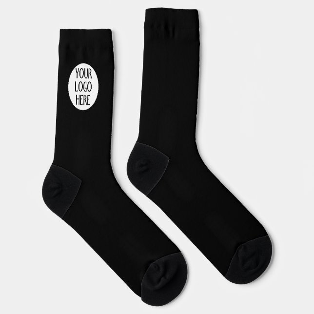 Customise Your Black White company logo Socks (Right)