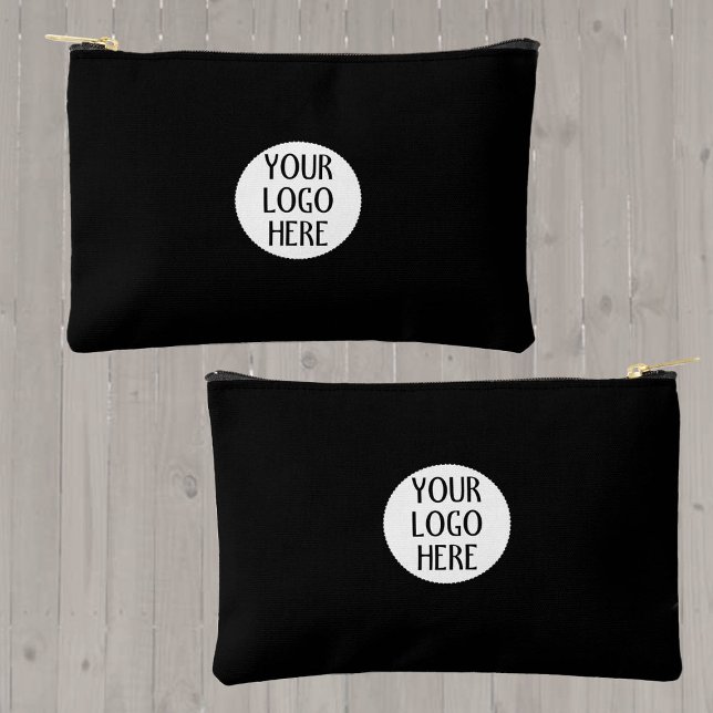 Customise Your Black White company logo Zipper  Accessory Pouch (Creator Uploaded)