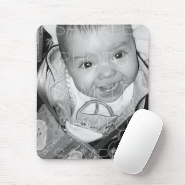 Customise Your Black White photo Mouse Mat (With Mouse)