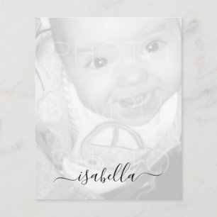 Customise Your Black White photo name paper sheet