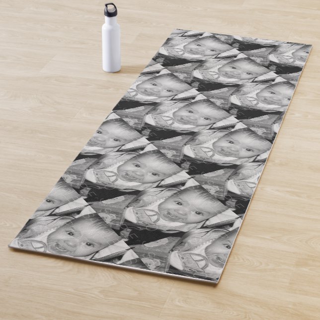 Customise Your Black White photo pattern Yoga Mat (In Situ)