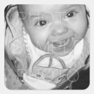 Customise Your Black White photo Square Sticker