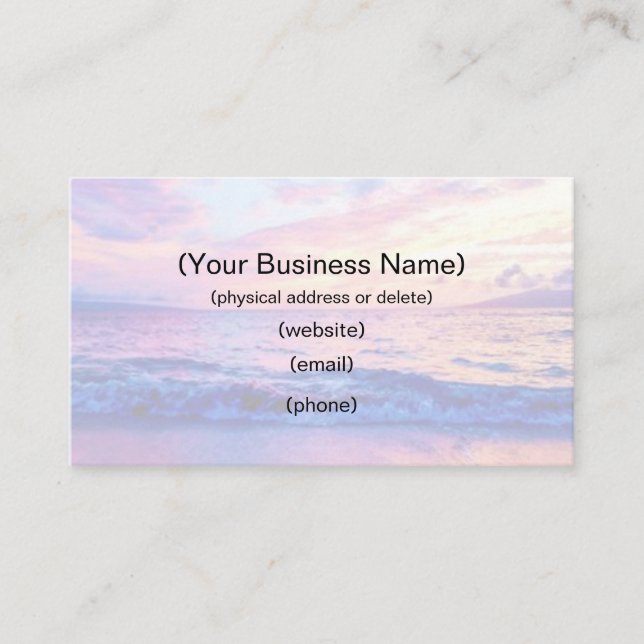Customise Your Business Card Maui Sunset  (Front)