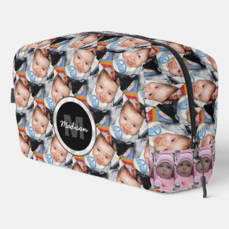 Customise Your custom five photo pattern Monogram  Dopp Kit