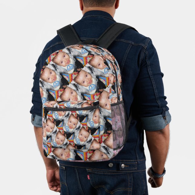 Customise Your custom five photo pattern Printed Backpack (Insitu (Model))