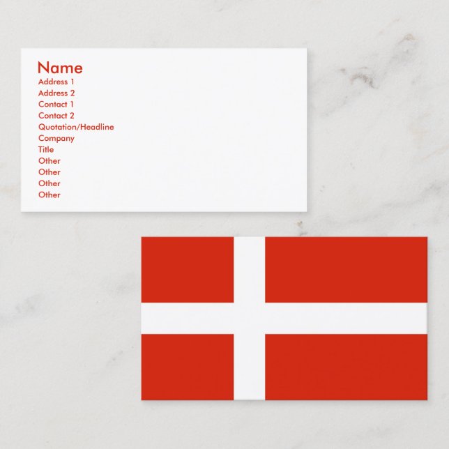 Customise Your Dannebrog! Business Card (Front/Back)