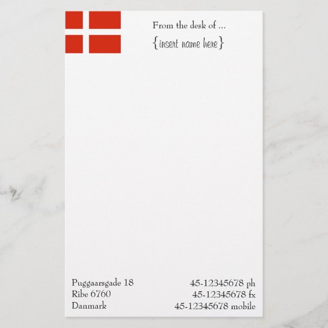 Customise Your Dannebrog! Stationery (Front)