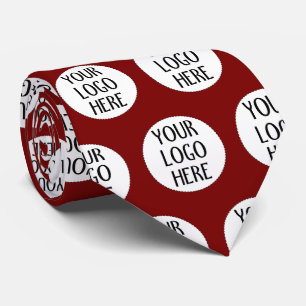 Customise Your Dark Red company logo pattern Tie