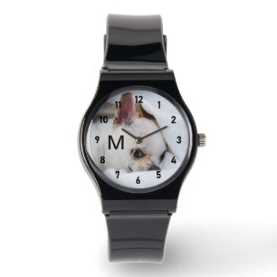 Customise Your dog photo monogram numbers colour Watch