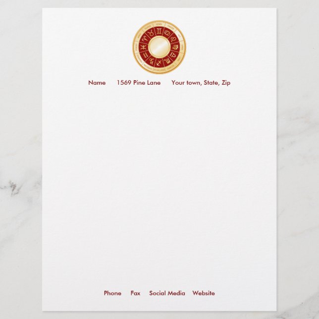 Customise Your Horoscope Mandala Letterhead (Front)