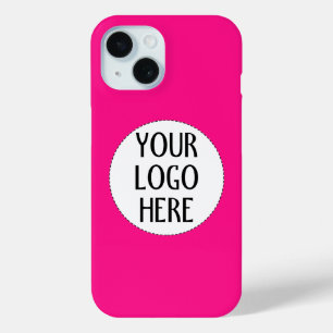 Customise Your Hot pink Black White company logo iPhone 15 Case