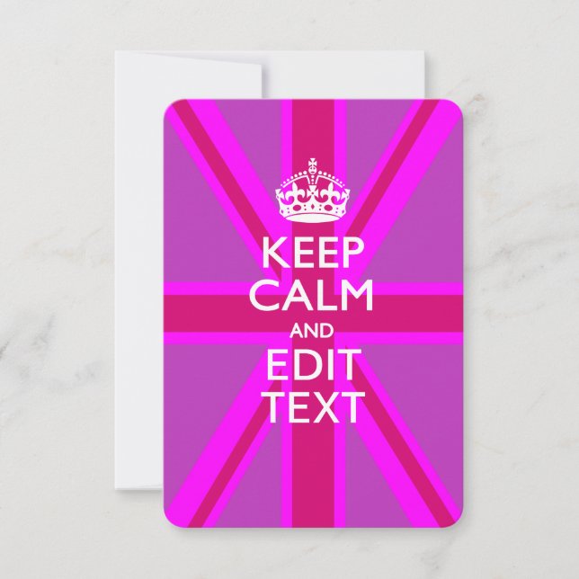 Customise Your Keep Calm Edit Text on Pink Union J (Front)
