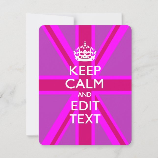 Customise Your Keep Calm Edit Text on Pink Union J (Front)