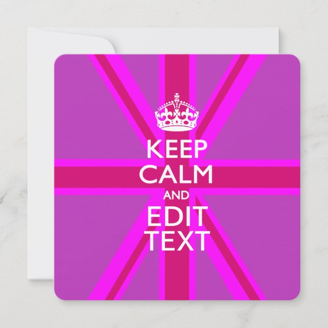 Customise Your Keep Calm Edit Text on Pink Union J (Front)