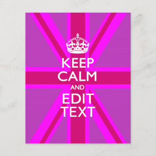 Customise Your Keep Calm Edit Text on Pink Union J Flyer