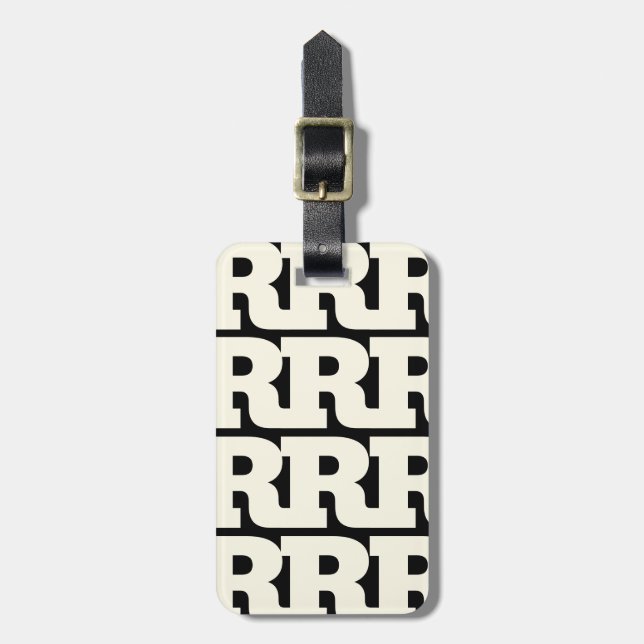 Customise Your Letter, Bold Monogram Pattern  Luggage Tag (Front Vertical)