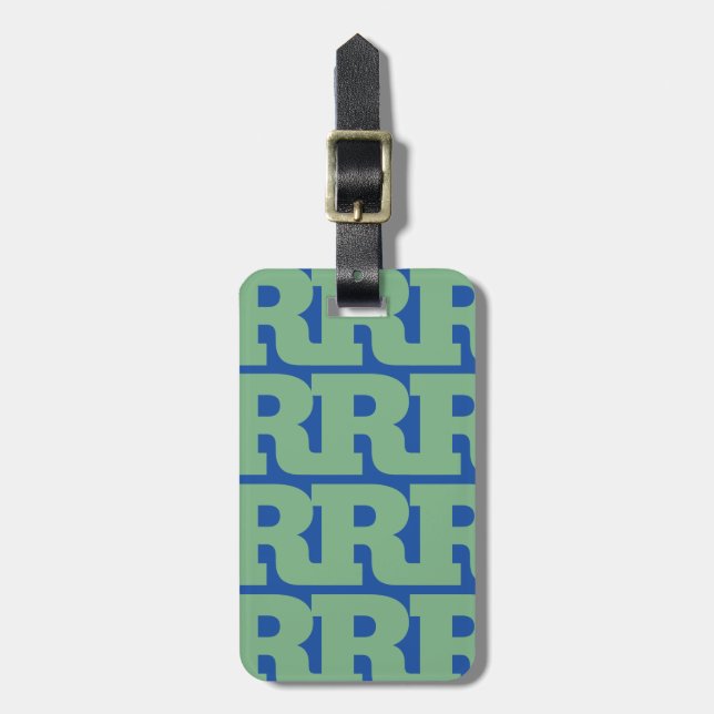 Customise Your Letter, Bold Monogram Pattern  Luggage Tag (Front Vertical)