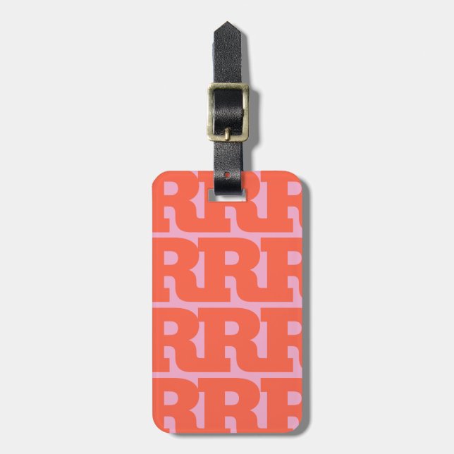 Customise Your Letter, Bold Monogram Pattern  Luggage Tag (Front Vertical)
