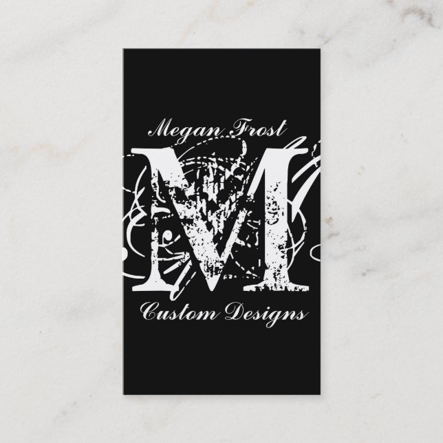customise your monogram business card (Front)