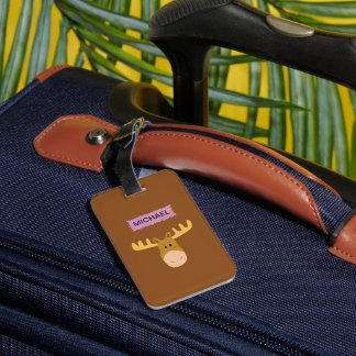 Customise your moose luggage tag. Type your name. Luggage Tag