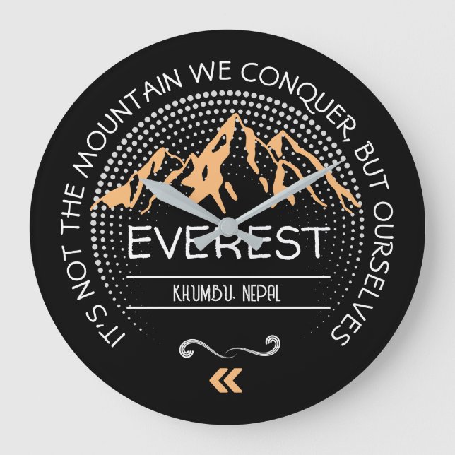 Customise your MOUNTAIN design Large Clock (Front)