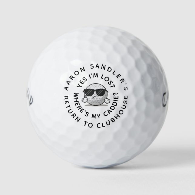 Customise Your Name Lost Caddie Golf Ball Funny (Front)