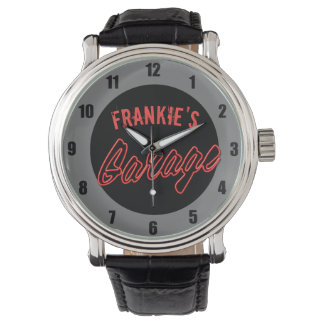 Customise Your Name Neon Style Hot Rod Car Garage Watch