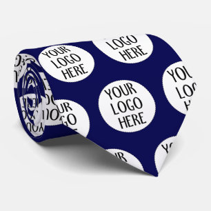 Customise Your Navy Blue company logo pattern Tie