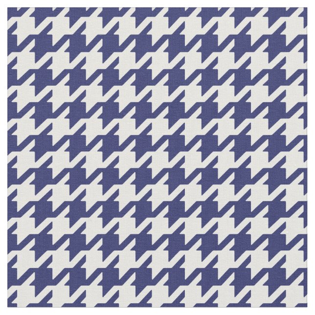 Customise your own blue white houndstooth pattern fabric (Close Up)