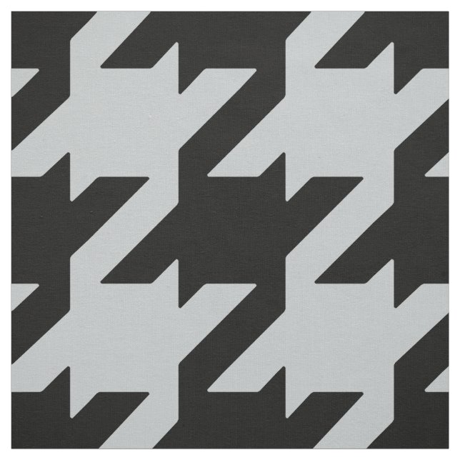Customise your own bold black grey houndstooth fabric (Swatch)