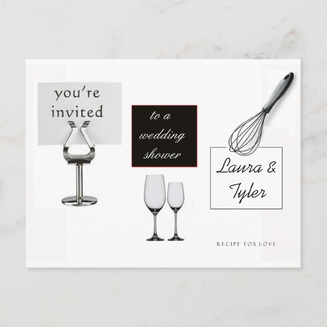 Customise your own bridal shower kitchen theme invitation postcard (Front)