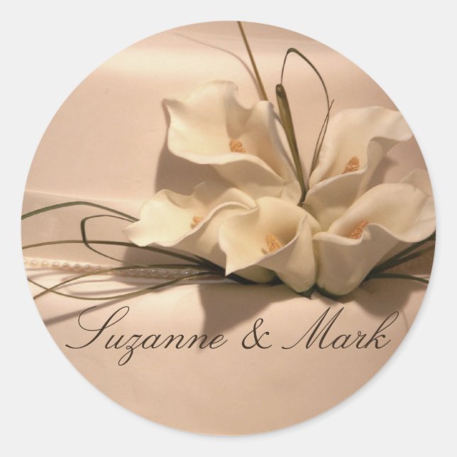 Customise your own calla lily classic round sticker (Front)
