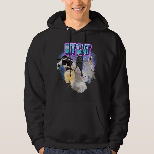 Customise Your Own Cat Bootleg 90's Style 5 Photo Hoodie (Front)