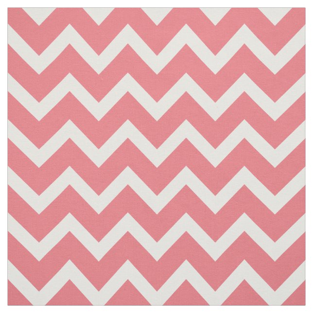 Customise your own coral white chevron pattern fabric (Swatch)