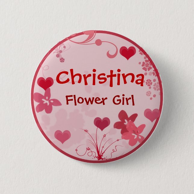 Customise your own flower girl button - template (Front)