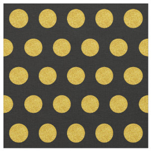 Customise your own gold polka dot pattern in black fabric