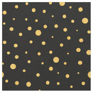 Customise your own gold polka dots in black fabric