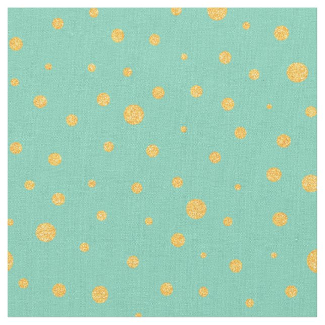 Customise your own gold polka dots in green fabric (Close Up)