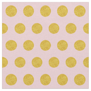 Customise your own gold polka dots pattern in pink fabric