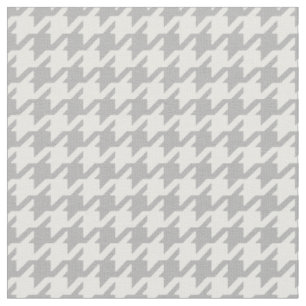 Customise your own grey white houndstooth pattern fabric